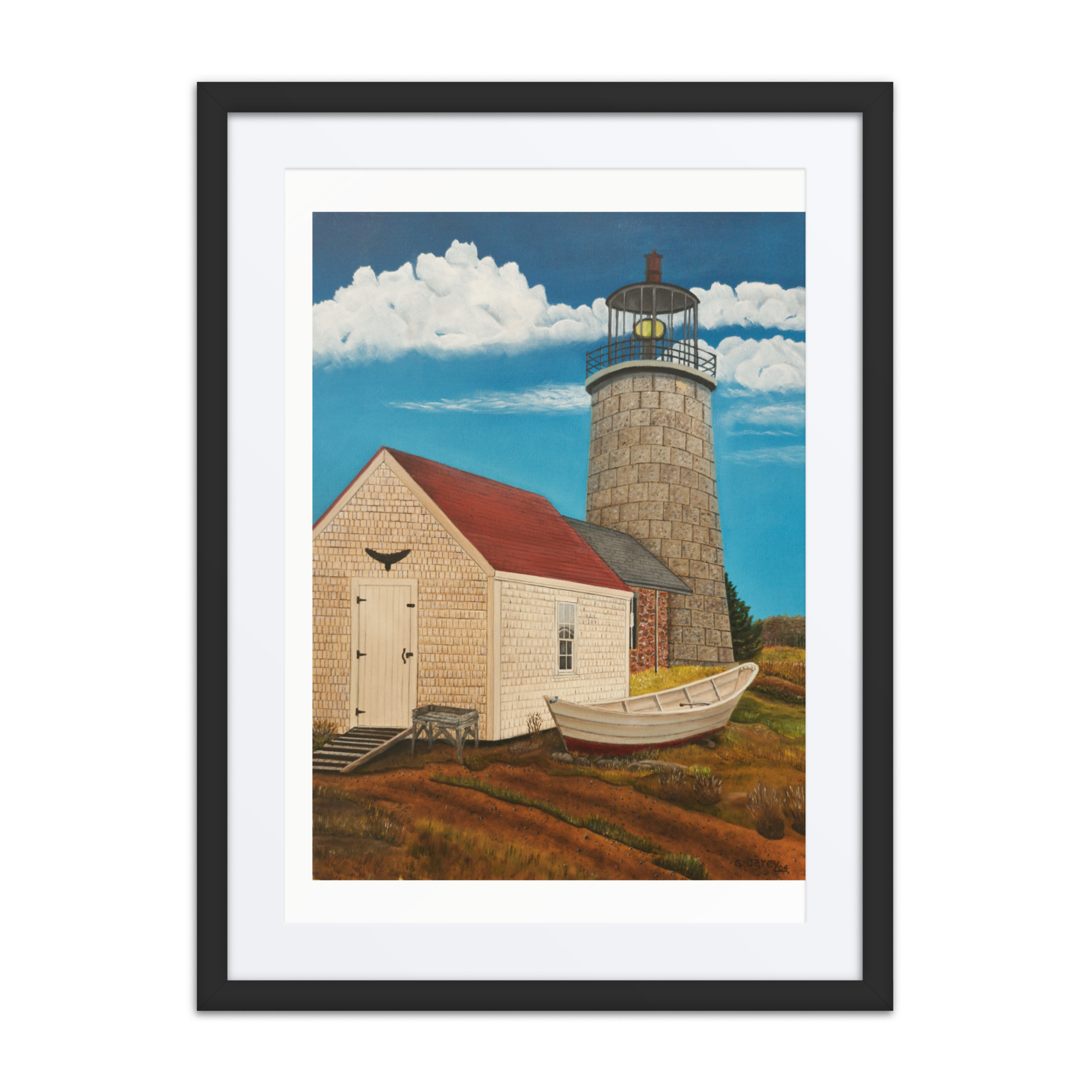 Monhegan Island Lighthouse Artwork, oil on canvas